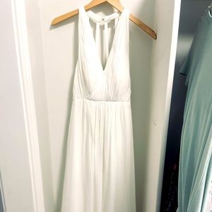 Azazie white bridesmaid dress maternity